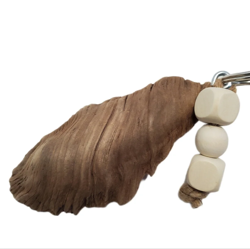 Driftwood Keychain with Beads Length 4